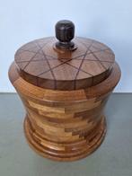 grote houten urn vakmanschap houtbewerking handmade h= 24cm, Ophalen of Verzenden, Nieuw