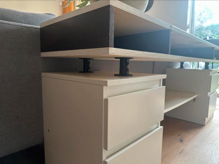 Dressoir voor achter de bank met klep voor laptop, Huis en Inrichting, Kasten | Dressoirs, Gebruikt, 150 tot 200 cm, 25 tot 50 cm