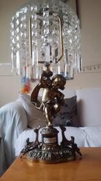 Bronzen kristallen cupido engelen tafellamp goede staat, Antiek en Kunst, Antiek | Lampen, Ophalen of Verzenden
