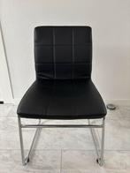 Eettafel Stoelenset - Zwart Leer & Metaal, Huis en Inrichting, Stoelen, Ophalen, Zwart, Leer, Zo goed als nieuw