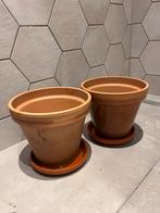 Terracotta pots, Tuin en Terras, Bloempotten, Rond, Ophalen of Verzenden, Zo goed als nieuw, Minder dan 25 cm