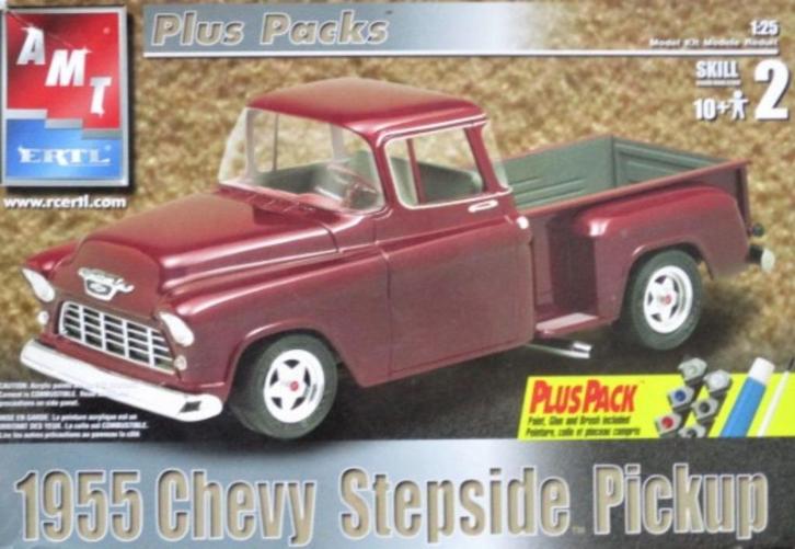 Bouwdoos 1955 Chevy Stepside pu met lijm en verf AMT, Hobby en Vrije tijd, Modelbouw | Auto's en Voertuigen, Nieuw, Auto, Groter dan 1:32