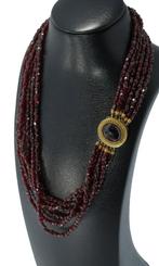 Granaat antieke ketting fraai 18k slot goud antiek dames