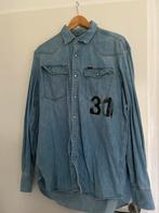 G-star spijker overhemd blauw, Ophalen of Verzenden, Zo goed als nieuw, Blauw, Halswijdte 43/44 (XL)