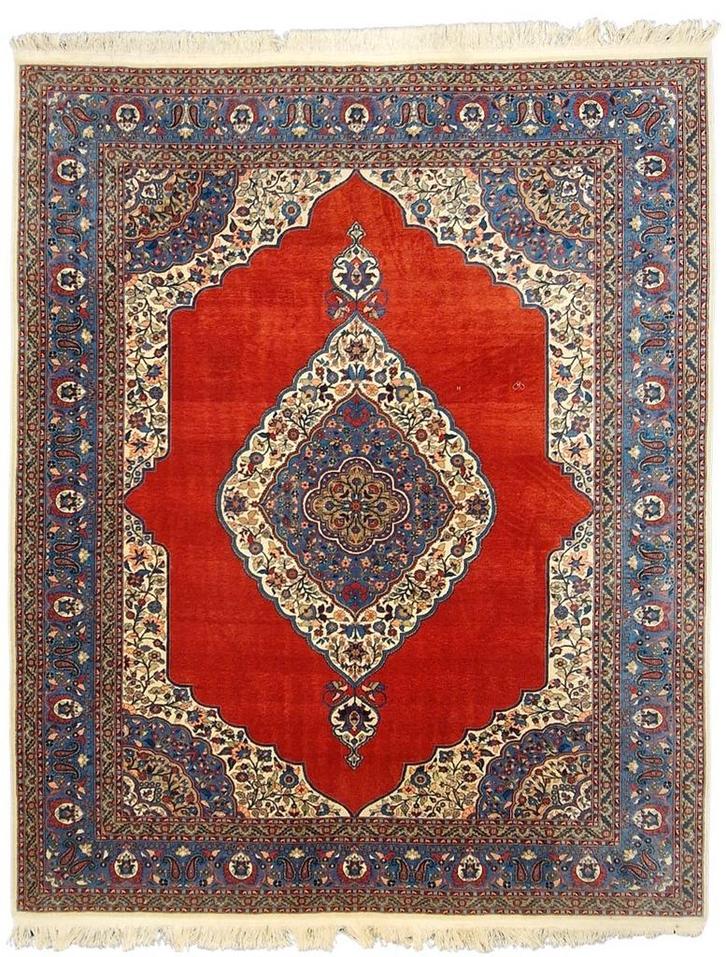 Perzisch tapijt Hereke 270x220 wollen vloerkleed handgeknoo, Huis en Inrichting, Stoffering | Tapijten en Kleden, Zo goed als nieuw