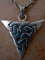 Zilveren 925 zilver kettinghanger keltische knoop driehoek, Nieuw, Zilver, Zilver, Verzenden