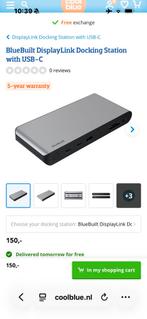 BlueBuilt DisplayLink Docking Station USB-C, Computers en Software, Dockingstations, Ophalen of Verzenden, Nieuw, Docking station