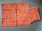 Retro vintage oranje set kussenslopen, Huis en Inrichting, Ophalen of Verzenden, Gebruikt, Tweepersoons, Oranje