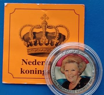 2 euro 2013 "75ste Verjaardag Koningin Beatrix" gekleurd  beschikbaar voor biedingen