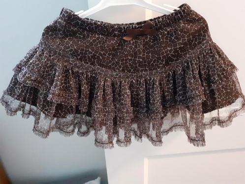 Bruin tijgerprint tule rokje met elastiek, maat 68., Kinderen en Baby's, Babykleding | Maat 68, Zo goed als nieuw, Meisje, Jurkje of Rokje