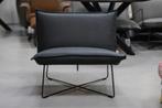 Luxe fauteuil EARL Jess Design metaal leer Bonanza Black, Ophalen, 75 tot 100 cm, Zo goed als nieuw, Metaal