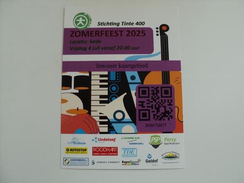 TINTE FEEST OP 4 JULI EN 5 JULI >>>>>> NOG.8.KAARTEN+KORTING, Tickets en Kaartjes, Overige Tickets en Kaartjes, Twee personen