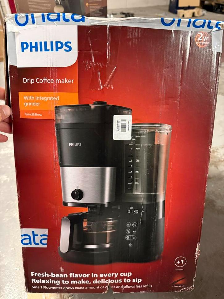 Philips Grind & Brew Koffiemachine, Witgoed en Apparatuur, Koffiezetapparaten, Nieuw, Koffiebonen, Koffiemachine, 4 tot 10 kopjes