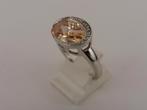 Zilveren damesring met zirkonia                          Z35, 18 tot 19, Gebruikt, Overige kleuren, .