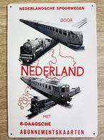 de Nederlandse Spoorwegen NS door Nederland Metalen Wandbord, Verzenden, Nieuw, Trein, Overige typen