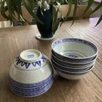 7  klassieke Chinese kommen. rijstkorrel, draakpatroon, 17cm, Huis en Inrichting, Keuken | Servies, Ophalen of Verzenden, Zo goed als nieuw