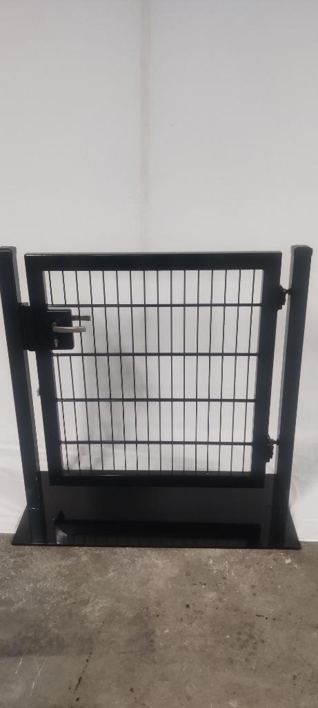 10m 100cm 656 dubbelstaafmat Zwart + Poort Aanbieding, Tuin en Terras, Tuinhekken en Hekwerk, Nieuw, Dubbelstaafmat hekwerk, IJzer