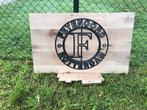 eiken tafelblad feyenoord /logo GEGRAVEERD veel mogelijk, Ophalen, 100 tot 150 cm, Eikenhout, Nieuw