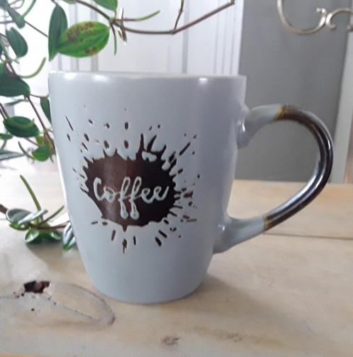 Stoere mok - beker - grijs met metallic tinten - coffee (nie, Huis en Inrichting, Keuken | Servies, Nieuw, Kop(pen) en/of Schotel(s)