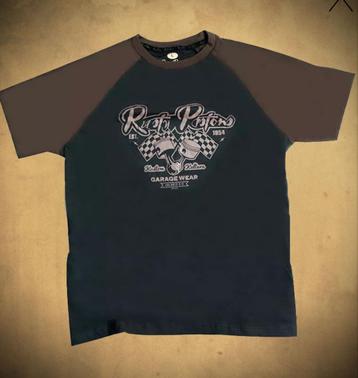 rusty pistons t-shirt dark brown/black, biker, rocker, man beschikbaar voor biedingen