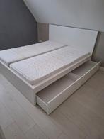 Ikea bed wit met 2 grote onderlades incl 2 matrassen, Ophalen