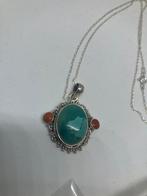 Zilveren kettinghanger met larimar, Sieraden, Tassen en Uiterlijk, Kettinghangers, Nieuw, 5646JA, Info@zilverenedelstenen.nl, Met edelsteen