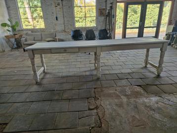 Lange smalle boerentafel/tuintafel 300 cm lang  beschikbaar voor biedingen