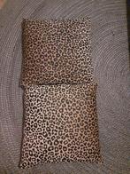 2x Kussens met Luipaardprint, Ophalen, Zo goed als nieuw, Beige, Vierkant