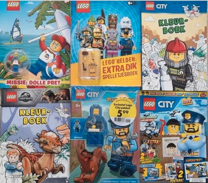LEGO Boeken en Tijdschriften Pakket incl poppetjes, Kinderen en Baby's, Speelgoed | Overig, Zo goed als nieuw, Jongen of Meisje