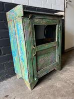 Indiase massief teak theekastje vitrine kastje India, Verburgt Vintage, Gebruikt, Ophalen of Verzenden, https://verburgtvintage.nl/#contact