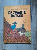 kuifje De zwarte rotsen hc 1e druk 1946 houthoudend, Gelezen, Eén stripboek, Ophalen of Verzenden, Hergé