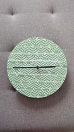 Groene Wandklok met Geometrisch Patroon, Ophalen, Zo goed als nieuw, Analoog, Wandklok