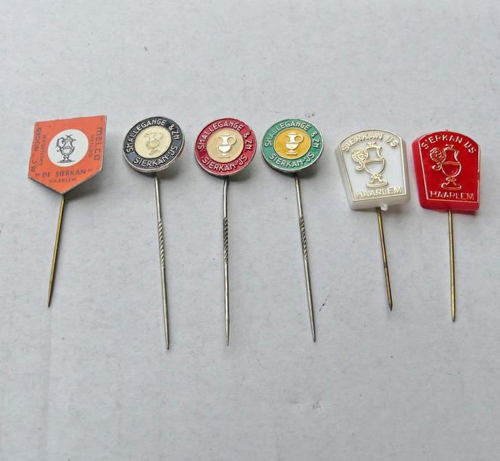 Sierkan ijs speldjes oud speldje 6x Haarlem Smallegange & Zn, Verzamelen, Speldjes, Pins en Buttons, Gebruikt, Speldje of Pin