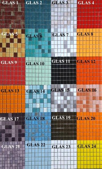 Glasmozaïek, 2x2cm, in vele tinten, vanaf 1,00 per 1/4 matje beschikbaar voor biedingen