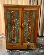 Unieke Dressoir/Drankenkast van Sloophout, Ophalen, Teakhout, 50 tot 100 cm, Zo goed als nieuw