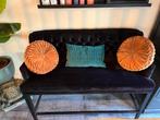 Luxe fluwelen bar bankje, Ophalen, Hout, Tweepersoons, 75 tot 100 cm