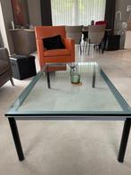 Robuuste salontafel met glasplaat 70 x 100 cm, Huis en Inrichting, Tafels | Salontafels, Ophalen, 100 tot 150 cm, 50 tot 100 cm