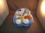 diddl wit gele tuinbroek op blauwe stoel en geruit kussen, Kinderen en Baby's, Speelgoed | Knuffels en Pluche, Ophalen of Verzenden