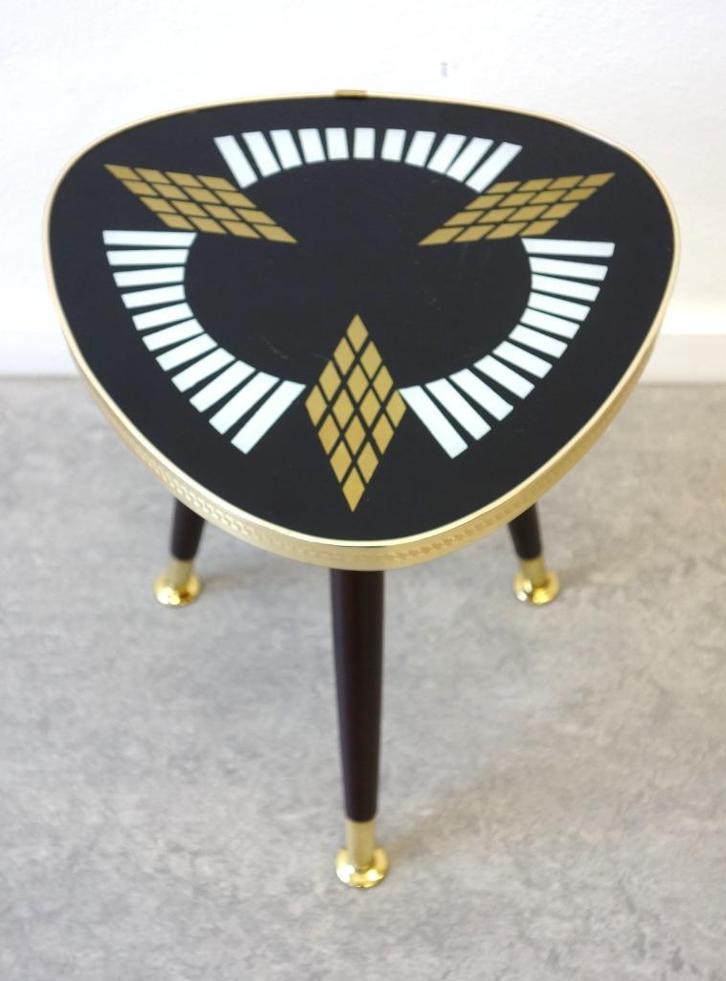 Vintage bijzettafel niertafel Rockabilly plantentafel 50's, Huis en Inrichting, Tafels | Bijzettafels, Gebruikt, Ophalen of Verzenden