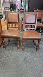 4 Antieke Stoelen met Lederen Bekleding, Ophalen