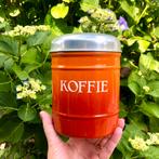 Vintage emaille oranje koffie blik voorraadblik retro blik, Ophalen of Verzenden