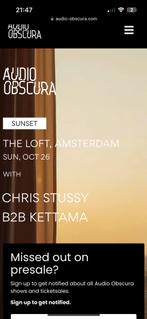 Chris stussy Kettama Audio Obscura - 26 oktober loft, Eén persoon