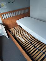 Houten bedframe - Eenpersoons, Huis en Inrichting, Slaapkamer | Bedden, Ophalen, Gebruikt, Bruin, 140 cm