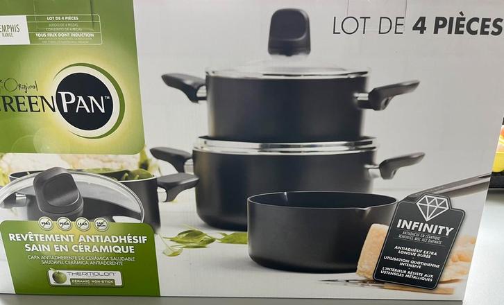 Nieuw in de doos: Greenpan Memphis pannenset 4 delig, Huis en Inrichting, Keuken | Potten en Pannen, Nieuw, Pannenset, Overige materialen