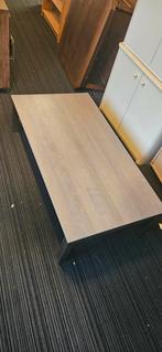 Salontafel - Grijsbruin blad, metalen poten, 100 tot 150 cm, Minder dan 50 cm, Rechthoekig, 50 tot 100 cm