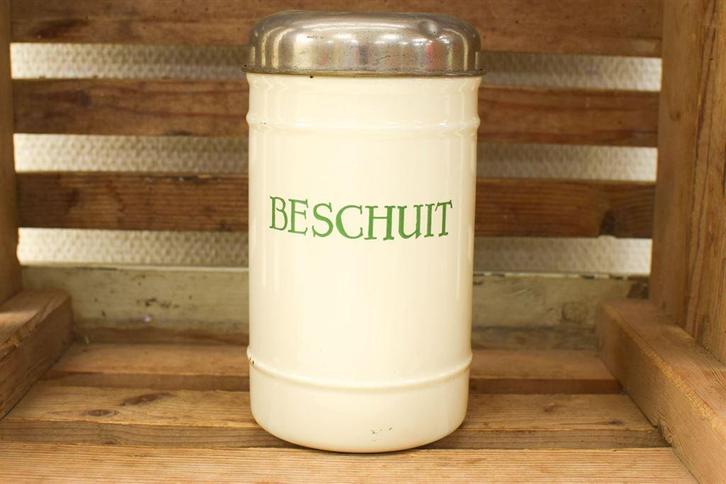 Emaille Beschuitblik 48420, Antiek en Kunst, Antiek | Emaille, Ophalen of Verzenden
