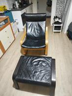 Schommelstoel, Huis en Inrichting, Ophalen, Klassieke lederen fauteuil, Gebruikt, Zwart