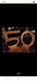 Verhuur: Cijfers 50 met verlichting - Verjaardag, Ophalen of Verzenden, Gebruikt