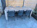 Tuinset, Tuin en Terras, Tuinsets en Loungesets, Ophalen, Gebruikt, 6 zitplaatsen, Steigerhout