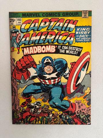 MARVEL Schilderij canvas Captain America comic cover 50x70cm beschikbaar voor biedingen